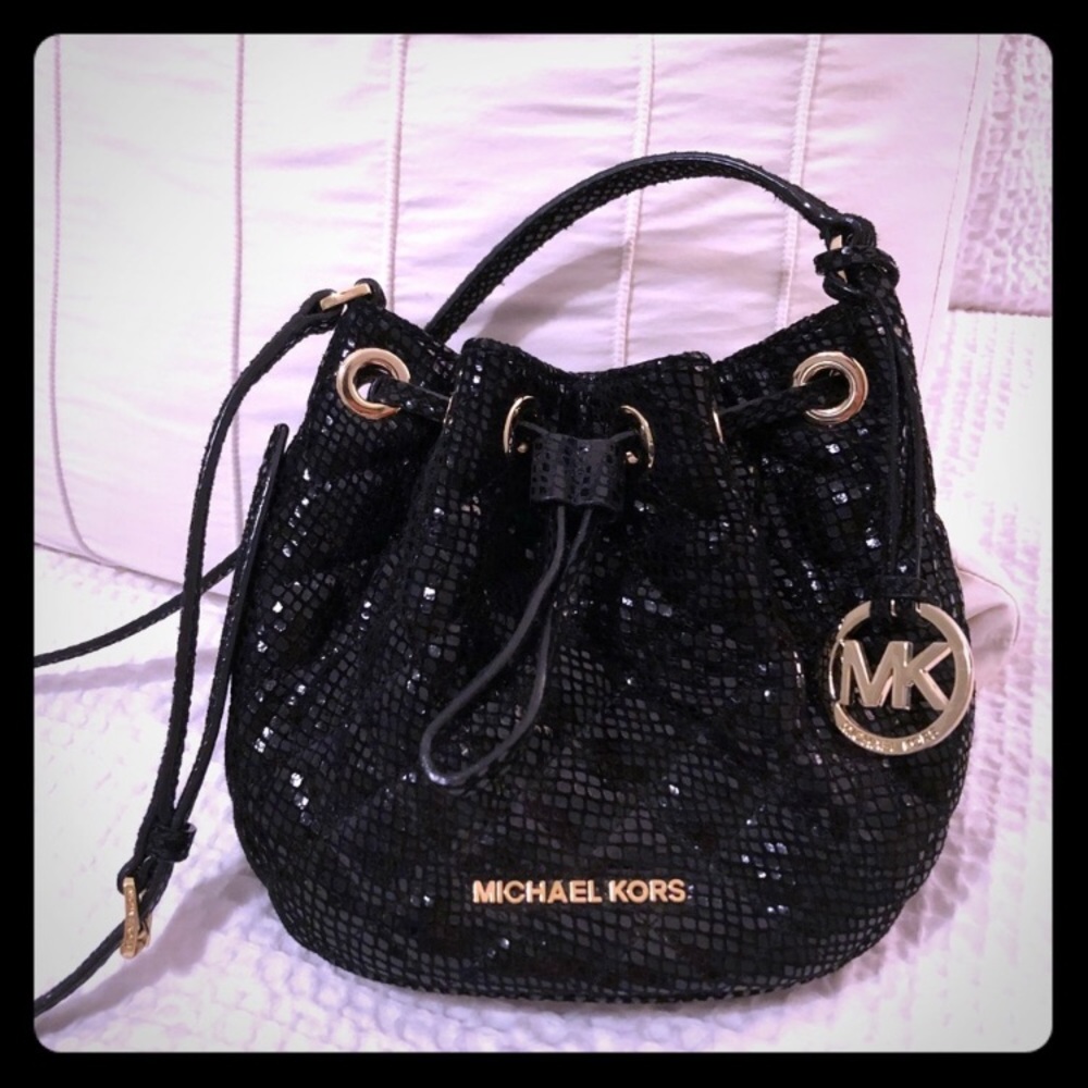 Michael Kors Sequin Mini Bucket Crossbody Bag